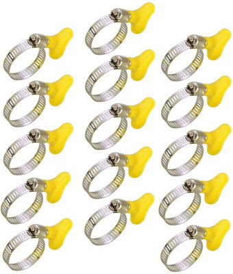 ESEKSAFAR Pipe Clamp(Metal Alloys 15pc Easy Adjustable Butterfly Pipe Clamp 2.5 cm)