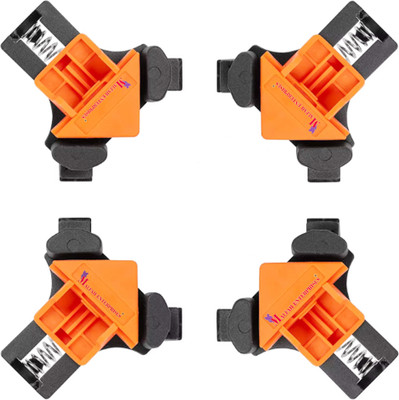MALFAH ENTERPRISES Corner Clamp(Corner Mate Clamps 4 pc Locator Right Angle Clip Fixer 5-22 mm 12.7 cm)