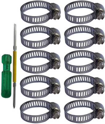 ESEKSAFAR Pipe Clamp(10pc Hose clamp 3/4inch and 2in1 screwdriver Clamp-2 cm)