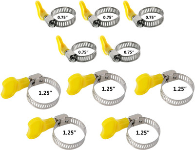 ESEKSAFAR Pipe Clamp(10pc Easy Adjustable Butterfly Pipe Clip size -5pc 3/4” & 5pc 1.25” & (2 & 3.3) cm)