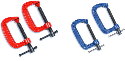 duro C-clamp(Multipack Heavy Duty G clamp 2 and G clamp 3 inch (Pack of 2 each) 8 cm)