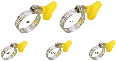 ESEKSAFAR Pipe Clamp(5pc Heavy duty Adjustable Pipe Hose Clamps 3pc 3/4inch & 2pc 1.25inch/3.3 cm)