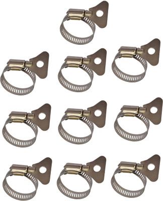 ESEKSAFAR Pipe Clamp(10pc Easy Adjustable S S Butterfly Hose Clamp 1inch/2.5 cm)