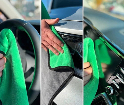 Armaan Pack of 5 Lint Free Dual Sided Vehicle, Glass & floor Cleaning Cloth MC3.1032 Wet and Dry Microfiber Cleaning Cloth(5 Units)