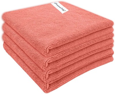 Autokrom Premium Wipe 40x40cms 380 GSM Pink(Pack of 4) - Lint & Streak Free Wet and Dry Microfiber Cleaning Cloth(4 Units)