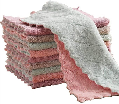 KITCHEN SHARP Kitchen Sharp Cleaning Cloth Double Sided Dish Drying Wet and Dry Microfiber Cleaning Cloth(10 Units)