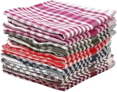 BY LOOK Highly Absorbent 18*18 inch Kitchen Napkin,Cleaning, Cloth(Pack of 12) Wet and Dry Cotton Cleaning Cloth(12 Units)