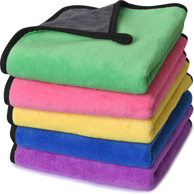 karan Microfiber Vehicle Washing  Cloth(Pack Of 5, 600 GSM)