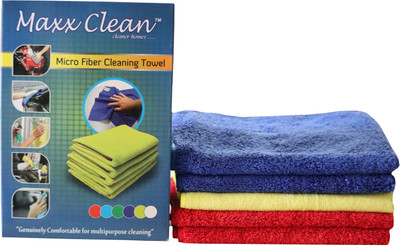 Hugs N Rugs luxury multi-color best microfiber cleaning towel 410 gsm 5 pcs in box Wet and Dry Microfiber Cleaning Cloth(5 Units)