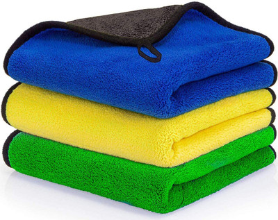 crownsmill Microfiber Towel for Car Cleaning and Detailing,Dual Sided Soft Towel forKitchen Wet and Dry Microfiber Cleaning Cloth(3 Units)