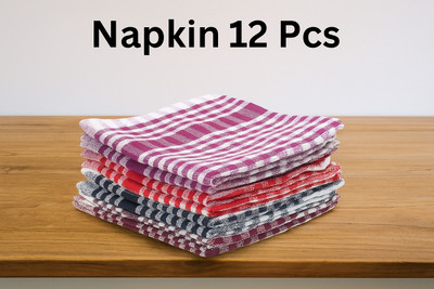 Sweep Paack Of 12 Pcs Hand kitchen towel napkin Multicolor Cloth Napkins Roti Napkin Wet and Dry Cotton Cleaning Cloth(12 Units)