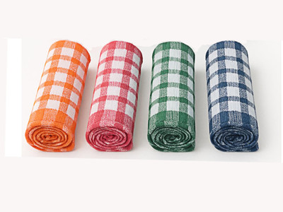 velmorahome Check Duster 18X18 Wet and Dry Cotton Cleaning Cloth(4 Units)