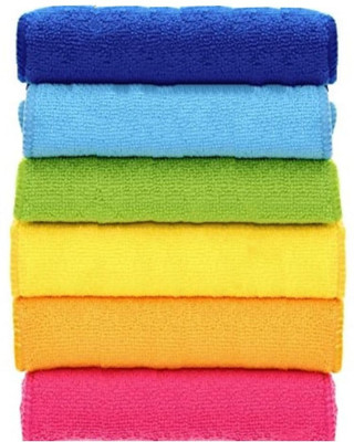 SHOWSTOPPER Super Soft Premium Streak Free Washable Multicolour Wet and Dry Microfiber Cleaning Cloth(6 Units)