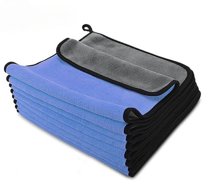 AM Creations Pack of 6 Lint Free Dual Sided Vehicle, Glass & floor Cleaning Cloth AM.117 Wet and Dry Microfiber Cleaning Cloth(6 Units)