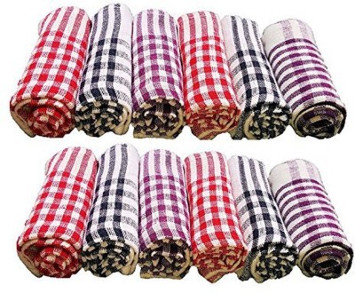 SPACEHEIGHT Kitchen Napkin Pack of 12 Multicolor Dry Cotton Cleaning Cloth(12 Units)