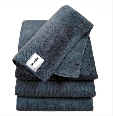 Surelix Microfiber Cleaning Cloth 400 GSM (40x40 cm)Towel for Car, Bike, Kitchen & Home Wet and Dry Microfiber Cleaning Cloth(4 Units)