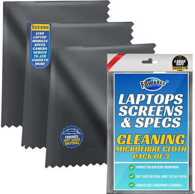 F8WARES 3pcs Microfiber Cloth for Laptop - Specs ,Tv Screen,Mobile,Camera Lens,Phone Wet and Dry Microfiber Cleaning Cloth(3 Units)