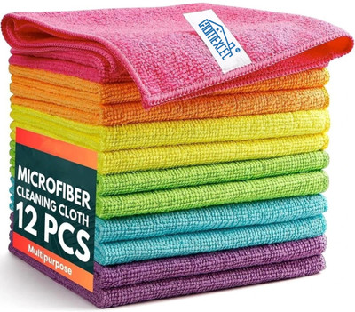 HOMEXCEL Cleaning Cloth Multicolor 40x40cm pack of 12_200 Wet and Dry Microfiber Cleaning Cloth(12 Units)