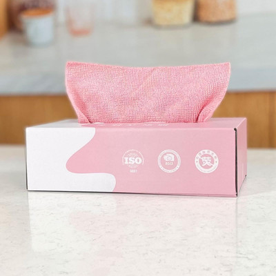 shivay 20 PCS Reusable Microfiber Cleaning and Drying Wipes With Dispenser Box Wet and Dry Cotton Cleaning Cloth