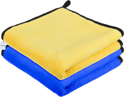 HOMESTIC 400 GSM Cleaning Towel for Kitchen with Hanging Loop|40x60|Pack of 2|Multi Wet and Dry Microfiber Cleaning Cloth(2 Units)