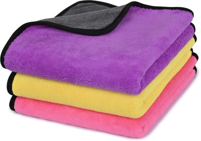 LOOM LEGACY Microfiber Vehicle Washing  Cloth(Pack Of 3, 600 GSM)