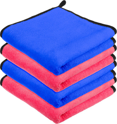 KUBER INDUSTRIES 400 GSM Cleaning Towel for Kitchen with Hanging Loop|40x40|Pack of 4|Multi Wet and Dry Microfiber Cleaning Cloth(4 Units)