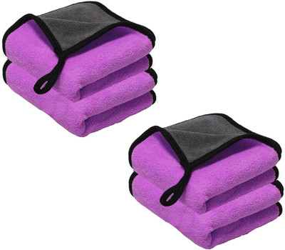 TREXO NESTORA Microfiber Cloth for Car Bike Kitchen Cleaning and Dusting Wet and Dry Microfiber Cleaning Cloth(4 Units)