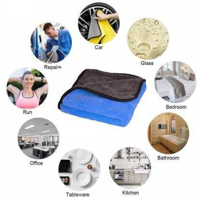 RELIFE Lint Free Dual Sided Vehicle, Glass & floor Cleaning Cloth MCt40x3.83 Wet and Dry Microfiber Cleaning Cloth(3 Units)