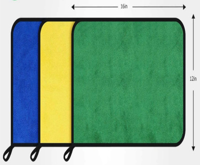 AM Creations Pack of 3 Lint Free Dual Sided Vehicle, Glass & floor Cleaning Cloth AC2.720 Wet and Dry Microfiber Cleaning Cloth(3 Units)