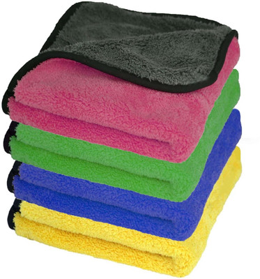 Atipriya Microfiber All Purpose Cloth for Cleaning Dusting Wet and Dry Microfiber Cleaning Cloth(4 Units)