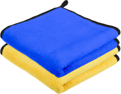 KUBER INDUSTRIES 400 GSM Cleaning Towel for Kitchen with Hanging Loop|40x40|Pack of 2|Multi Wet and Dry Microfiber Cleaning Cloth(2 Units)