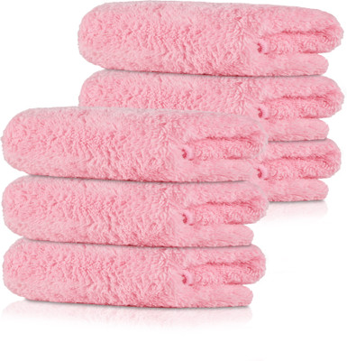 HOMESTIC 6 Pcs 30x60 cm Microfiber Cleaning Cloth for Window, Car and Bike | Light Pink Wet and Dry Microfiber Cleaning Cloth(6 Units)