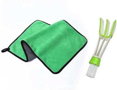 BLESSING Microfiber cleaning towel for kitchen,car,with ac vent cleaning brush Wet and Dry Microfiber Cleaning Cloth(2 Units)
