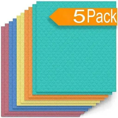 Zupaya Cotton Cellulose Cleaning Sponge for Kitchen and Home 20 X 18 Wipes Multicolor Sponge Wipe(Regular, Pack of 5)