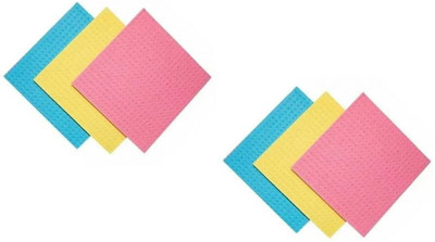 Hitvik scrubber pad/scrubber sponge and scrubber/multi cleaning kitchen wipe Wet and Dry Microfiber Cleaning Cloth(6 Units)