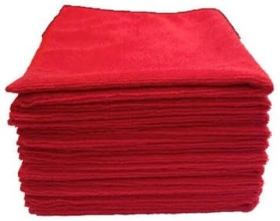 PRASAD Red Microfiber Cotton Home, Kitchen,Car,Table,Mirrors(15X15-inch) Pack of 24 Wet and Dry Cotton, Microfiber Cleaning Cloth(24 Units)