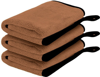 BTfash Microfiber Towel_40X40 D.BROWN Wet and Dry Microfiber Cleaning Cloth(3 Units)