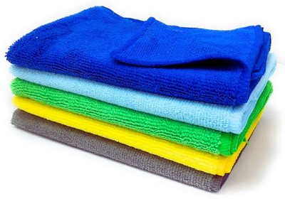 MICROSHINE Microfiber All Purpose Terry Cloth Wet and Dry Microfiber Cleaning Cloth(5 Units)