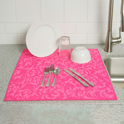 Green Days Rectangular Pack of 1 Table Placemat(Red, Cotton)