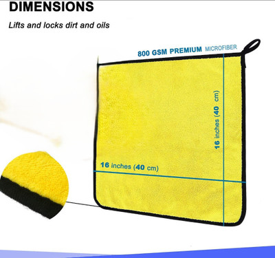 karan Microfiber Vehicle Washing  Cloth(Pack Of 5, 600 GSM)