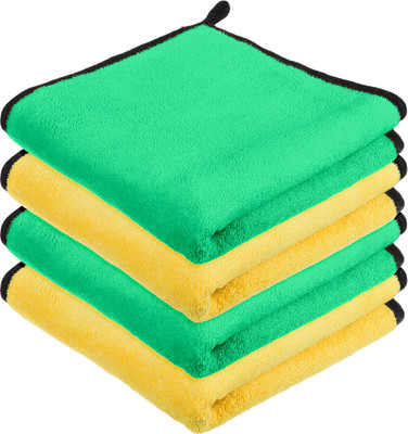 KUBER INDUSTRIES 400 GSM Cleaning Towel for Kitchen with Hanging Loop|40x40|Pack of 4|Multi Wet and Dry Microfiber Cleaning Cloth(4 Units)