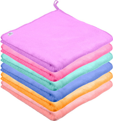 Heart Home Microfiber Hanging Loop Cleaning Towel For Kitchen|40x40 Cm|Pack of 6|Multicolor Wet and Dry Microfiber Cleaning Cloth(6 Units)