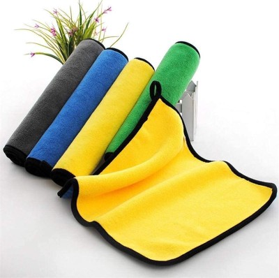 MAHADEV Microfiber Cloth for Car & Bike Cleaning and Detailing 800 GSM 30x40 CM Wet and Dry Microfiber Cleaning Cloth(5 Units)