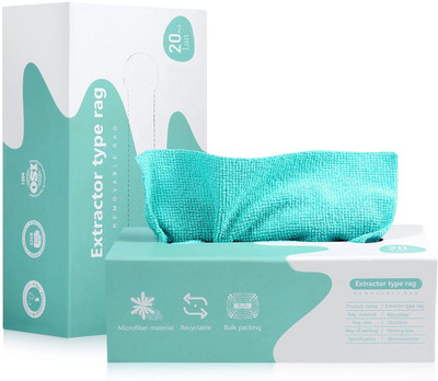 kalathiya Microfiber Cleaning Cloth Rags in A Box (20 Count) Reusable for Cars Wet and Dry Microfiber Cleaning Cloth