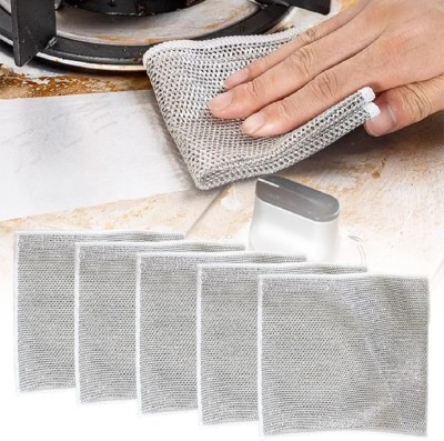 KITCHENCUBE Pack of 5 Dishwashing Scrub/ Steel WIre Cloth Pads CCX5.251 Scrub Pad(Regular)