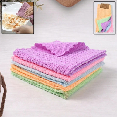 Oblivion Pack of 5 Microfiber Cleaning Cloths – Super Absorbent & Reusable Pochha Wet and Dry Microfiber Cleaning Cloth(5 Units)
