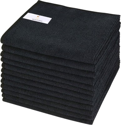 SHOWSTOPPER Black 250 GSM (30cmX30)cm, Highly Absorbent Microfiber Towels Cleaning Rags Dry Microfiber Cleaning Cloth(12 Units)