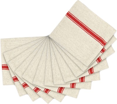 NFI essentials Cotton Floor Cleaning Duster, Cloth, Mop, Pocha for Home, Dish Towel, Super Value Pack Pottu (Off White, Large Size, 21x21 inch) - Pack of 12 Wet and Dry Cotton Cleaning Cloth(12 Units)