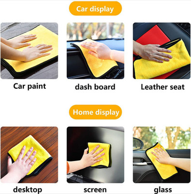 Manav Pack of 5 Lint Free Dual Sided Vehicle, Glass & floor Cleaning Cloth NCC1.640 Wet and Dry Microfiber Cleaning Cloth(5 Units)