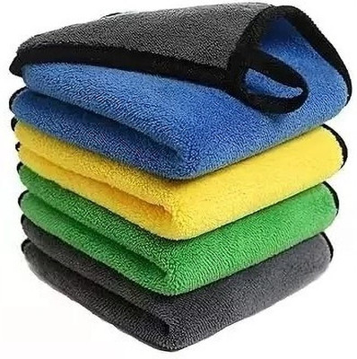spillfreely 30X40 800GSM Microfiber Cleaning Cloth for Home and Kitchen, Car & Bike Wet and Dry Microfiber Cleaning Cloth(4 Units)